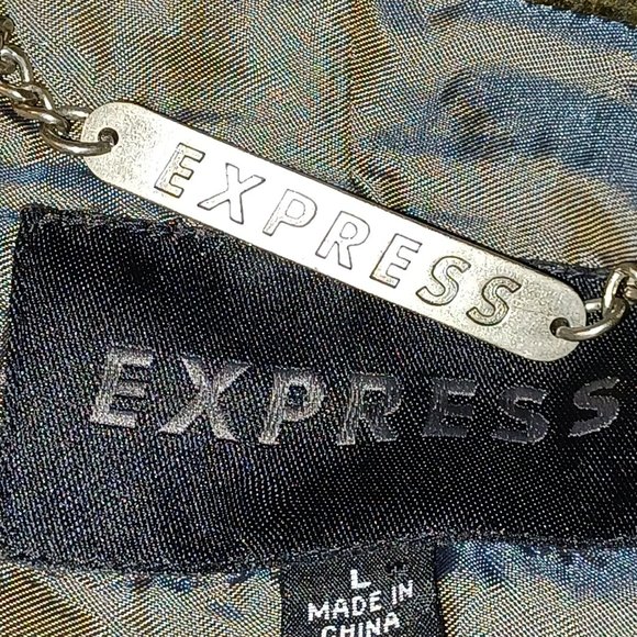 Express Double Breasted Corduroy Chocolate Brown Soft Power Jacket Blazer Coat L - Picture 7 of 8